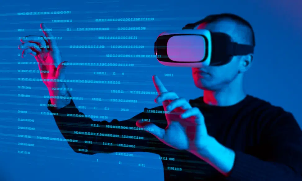 man using VR glasses
